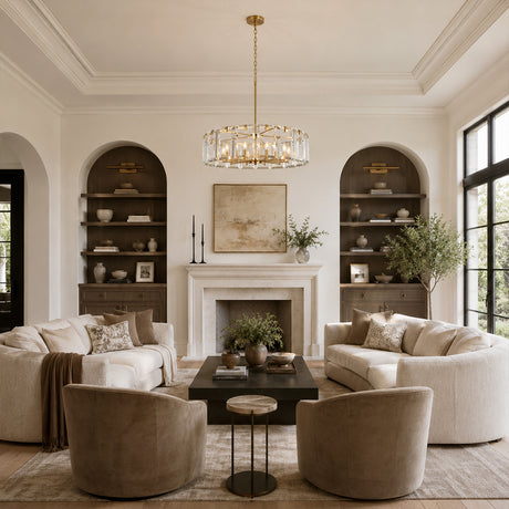 Celestine Crystal Drum Chandelier 40"D