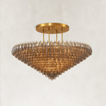 Tharra Smoke Glass Tiered Round Chandelier 70"D