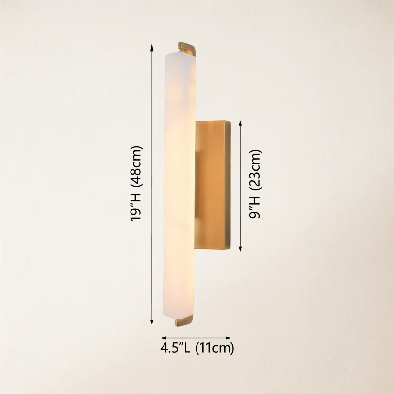 Clear Glow Alabaster Single Wall Sconce 19"H