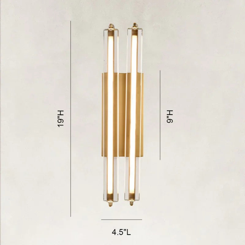 Clear Glow Crystal Double Wall Sconce 19"H