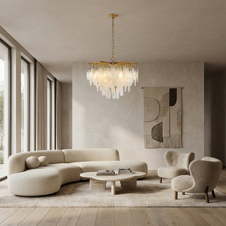 Coisini Ethereal Alabaster Semi-Flush Chandelier 30"D