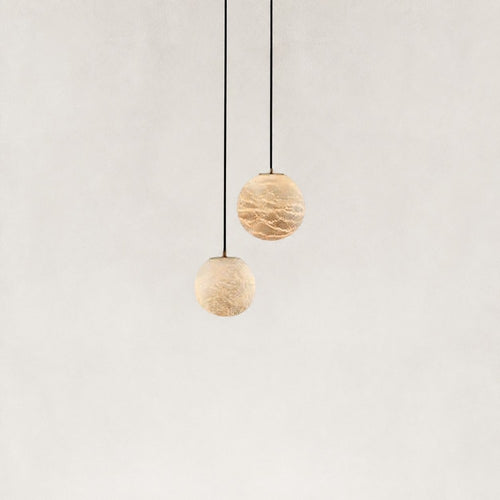 Cove Modern Natural Alabaster Double Globe Pendant Light 10