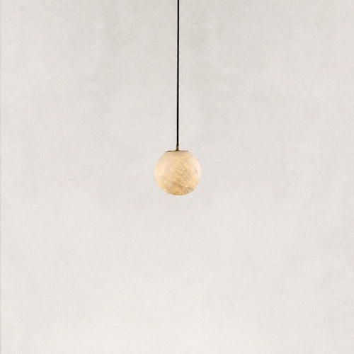 Cove Modern Natural Alabaster Single Globe Pendant Light 6