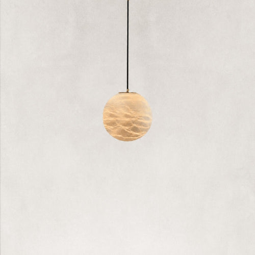 Cove Modern Natural Alabaster Single Globe Pendant Light 9.8