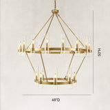 Cyla Glass Tube 2-Tier Round Chandelier 48"