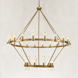 Cyla Glass Tube 2-Tier Round Chandelier 60"