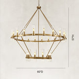 Cyla Glass Tube 2-Tier Round Chandelier 60"