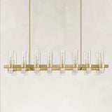 Cyla Glass Tube Rectangular Chandelier 54"