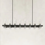 Cyla Glass Tube Rectangular Chandelier 54"