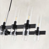 Cyla Glass Tube Rectangular Chandelier 54"