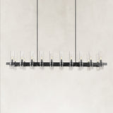 Cyla Glass Tube Rectangular Chandelier 68"