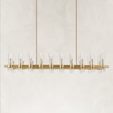 Cyla Glass Tube Rectangular Chandelier 68"
