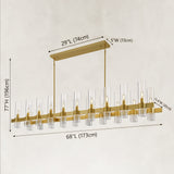 Cyla Glass Tube Rectangular Chandelier 68"