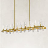 Cyla Glass Tube Rectangular Chandelier 68"