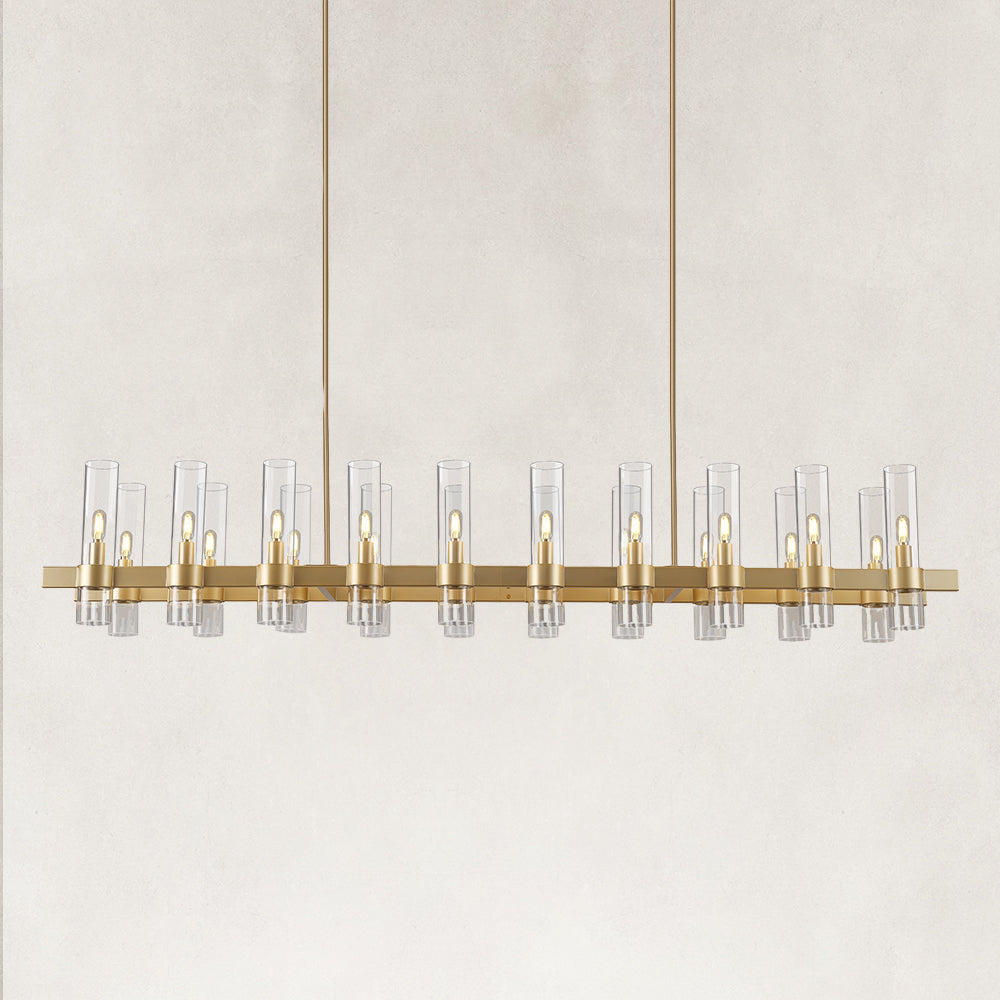 Cyla Glass Tube Rectangular Chandelier 68"