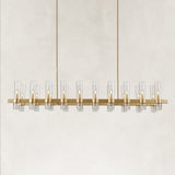 Cyla Glass Tube Rectangular Chandelier 68"