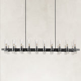 Cyla Glass Tube Rectangular Chandelier 68"