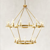 Cyla Glass Tube 2-Tier Round Chandelier 48"