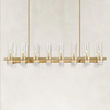 Cyla Glass Tube Rectangular Chandelier 54"