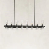 Cyla Glass Tube Rectangular Chandelier 54"