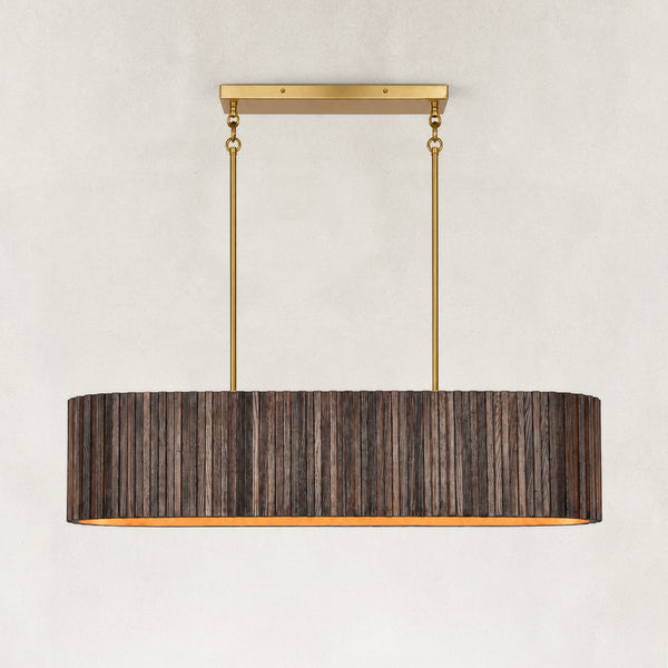 Drev Oak Wood Linear Chandelier 44"W
