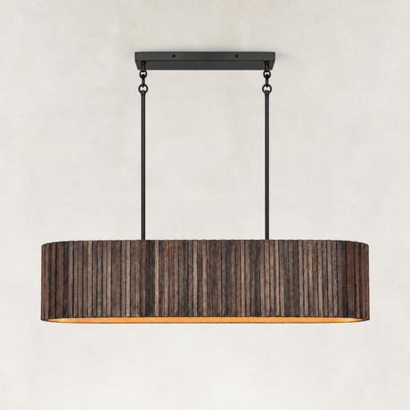 Drev Oak Wood Linear Chandelier 44"W