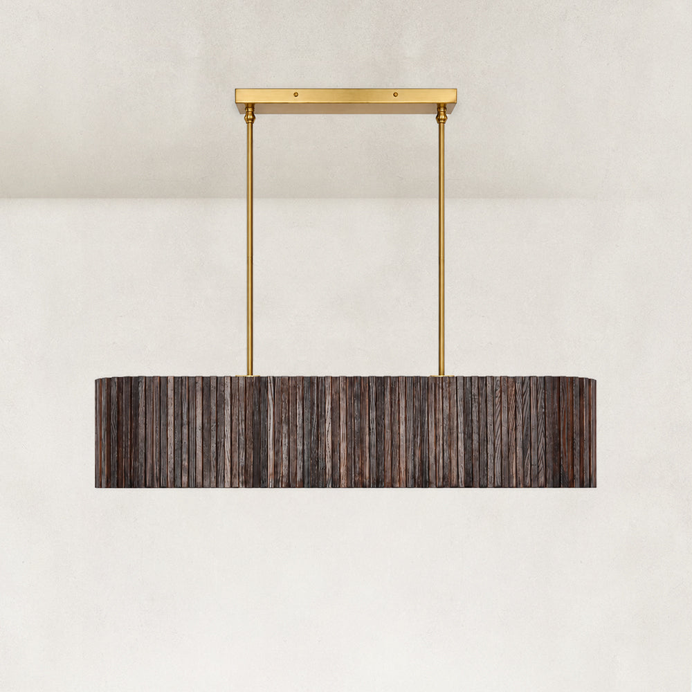 Drev Oak Wood Linear Chandelier 44"W