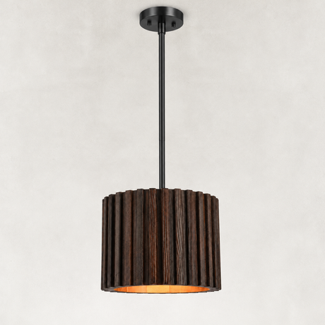 Drev Oak Wood Round Pendant 12"D