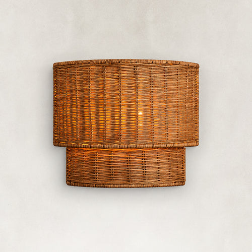 Dune Horizontally Woven Rattan Wall Sconce 10