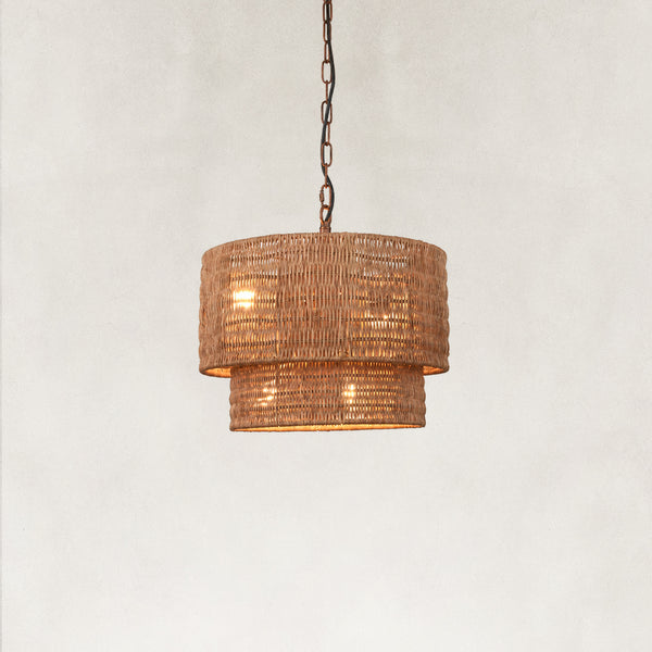Dune Natural Rattan Tiered Pendant 16"D
