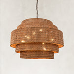 Dune Natural Rattan Tiered Chandelier 32"D