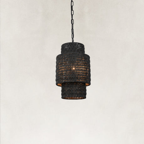 Dune Natural Rattan Tiered Pendant 9"D
