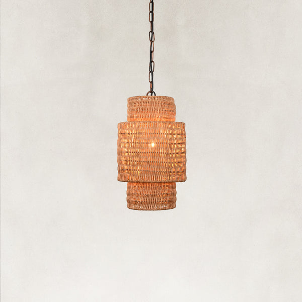 Dune Natural Rattan Tiered Pendant 9"D