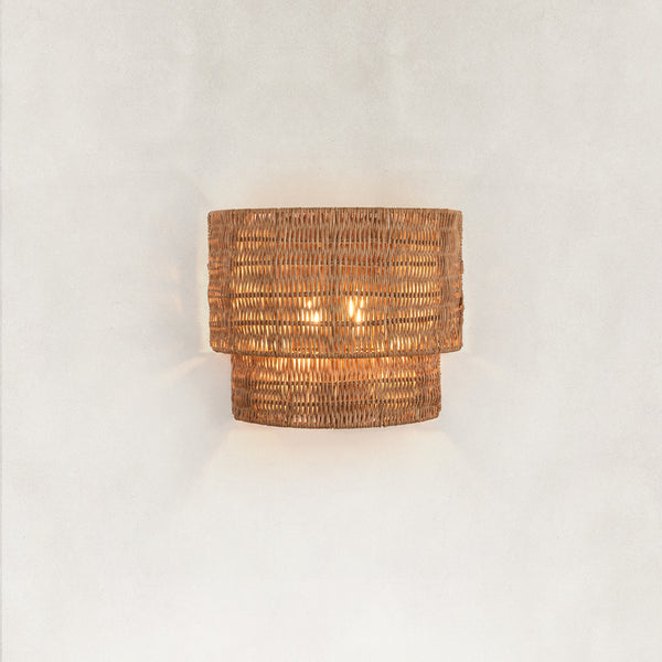 Dune Natural Rattan Wall Sconce 10"H