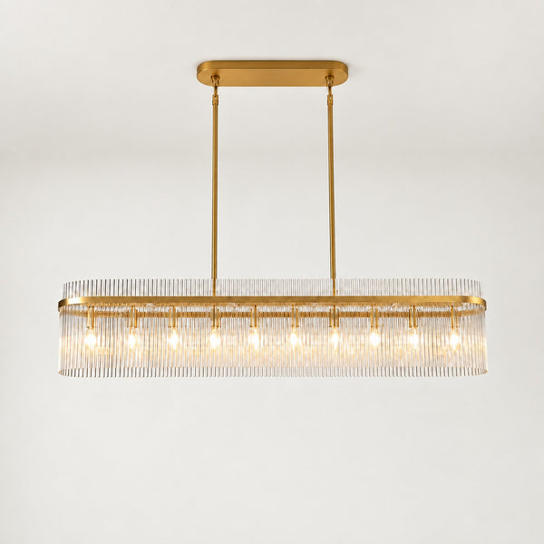 Elarenne Glass Linear Chandelier 53.9"W