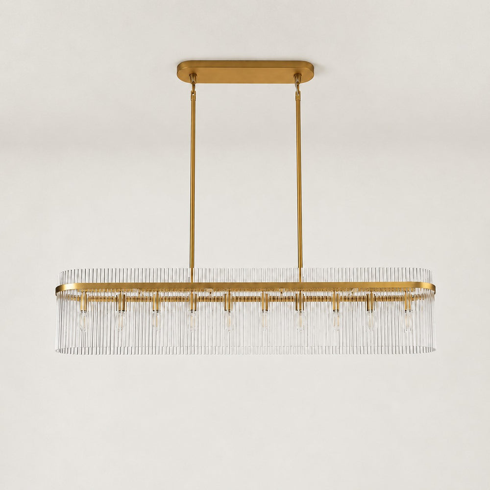 Elarenne Glass Linear Chandelier 53.9"W