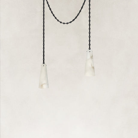 Elaris 2-Light Cluster Sculptural Alabaster Pendant 6"D
