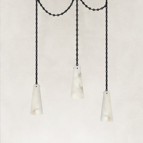 Elaris 3-Light Cluster Sculptural Alabaster Pendant 6"D
