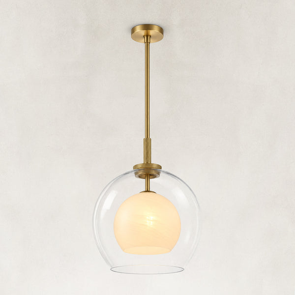 Elars Double Globe Pendant 14"D