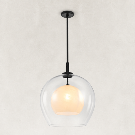 Elars Double Globe Pendant 18"D
