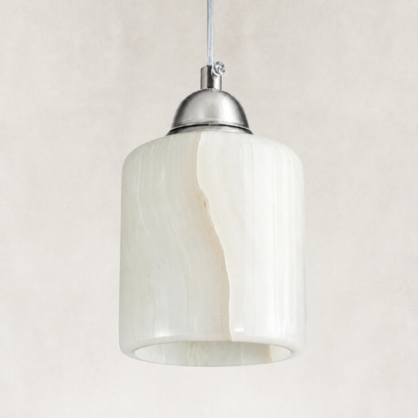 Elarune Natural White Onyx Pendant 3.5"D