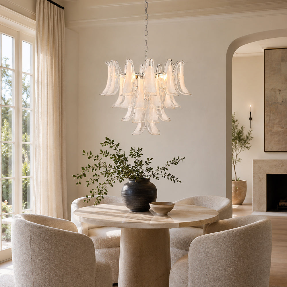 Elavine Sculpted Glass Petal Chandelier 24"D