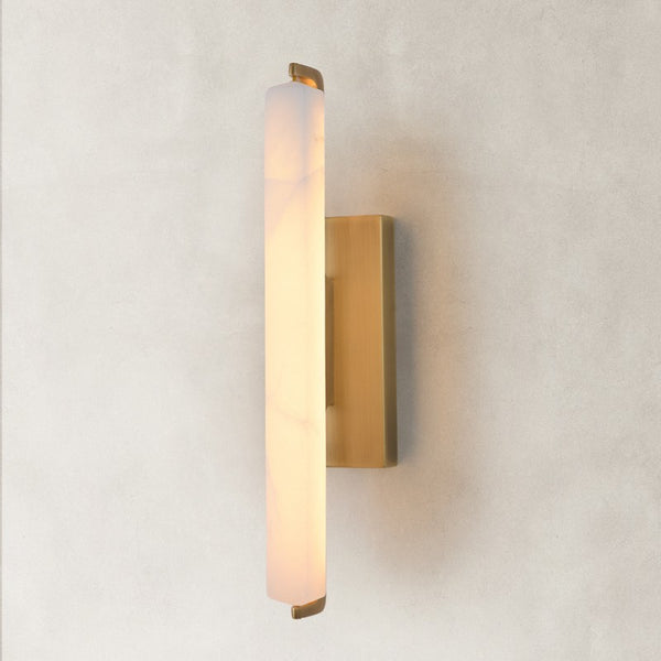 Elen Alabaster Single Vertical Wall Sconce 19"H