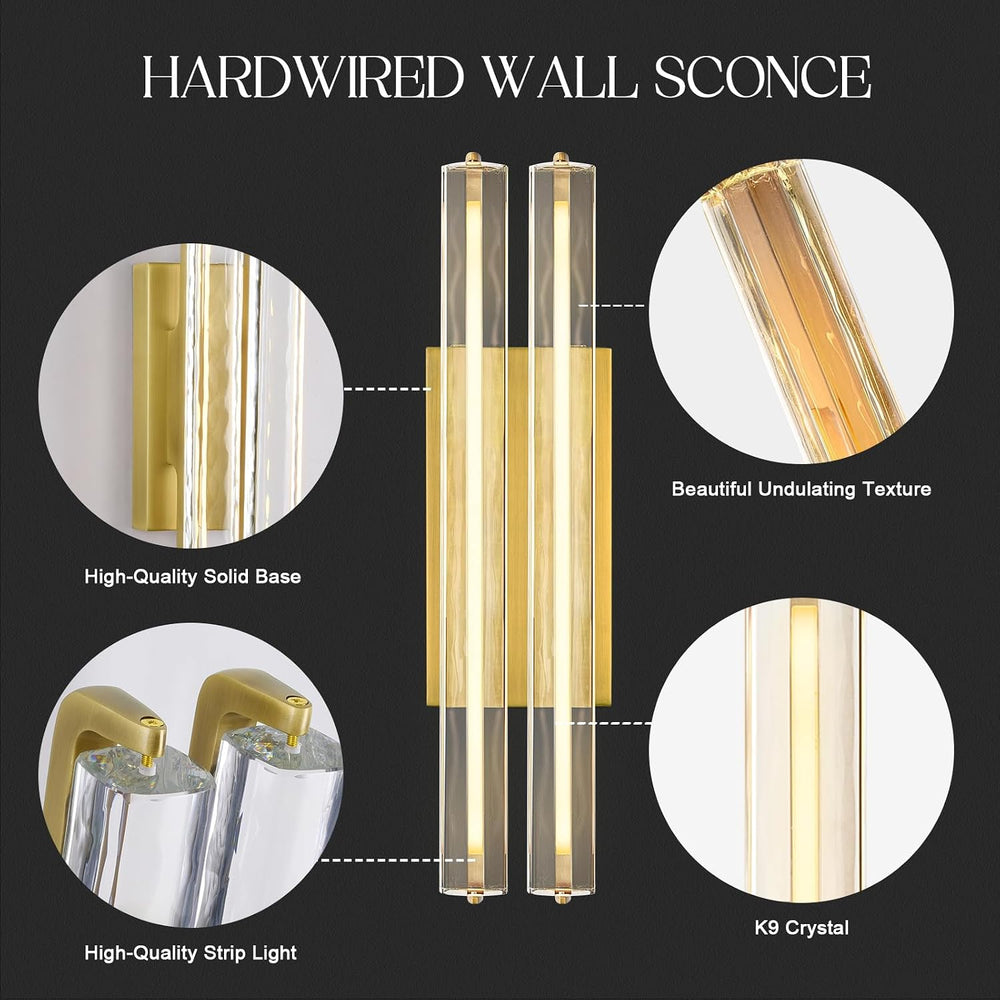Elen Crystal Double Wall Sconce 19"H