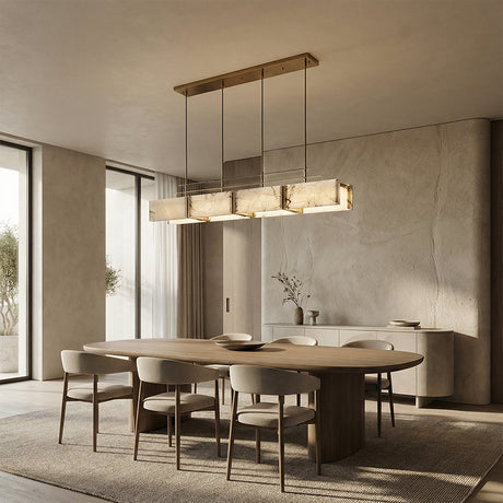 Elena Natural Alabaster Linear chandelier 59"L