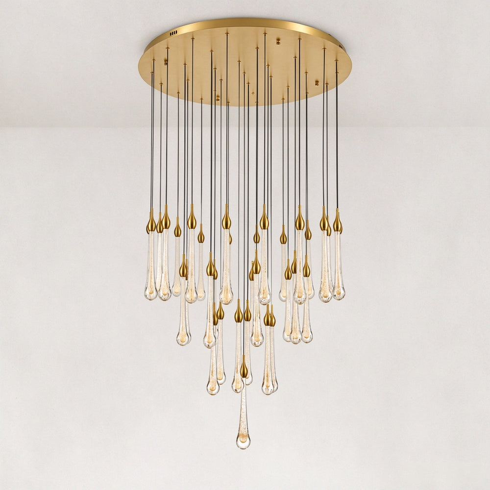 Elunara Crystal Cascading Drop Chandelier 36"D