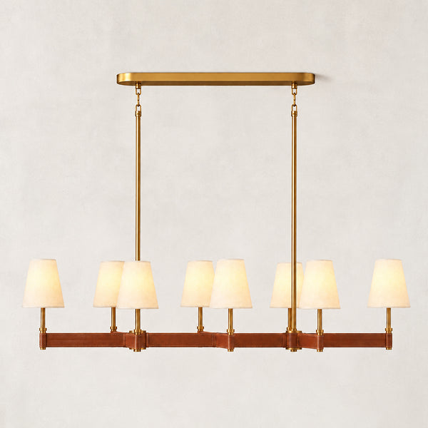 Elvara Leather Linear Chandelier 62"W