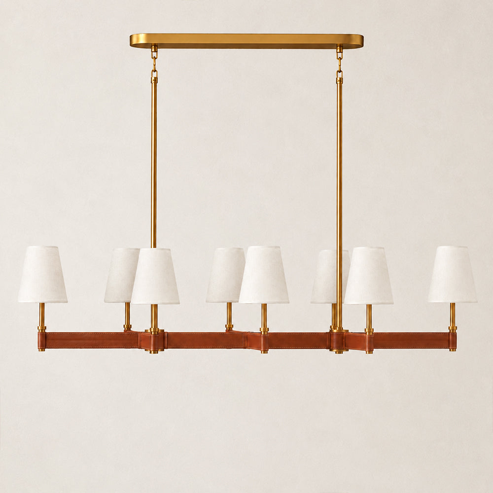 Elvara Leather Linear Chandelier 62"W