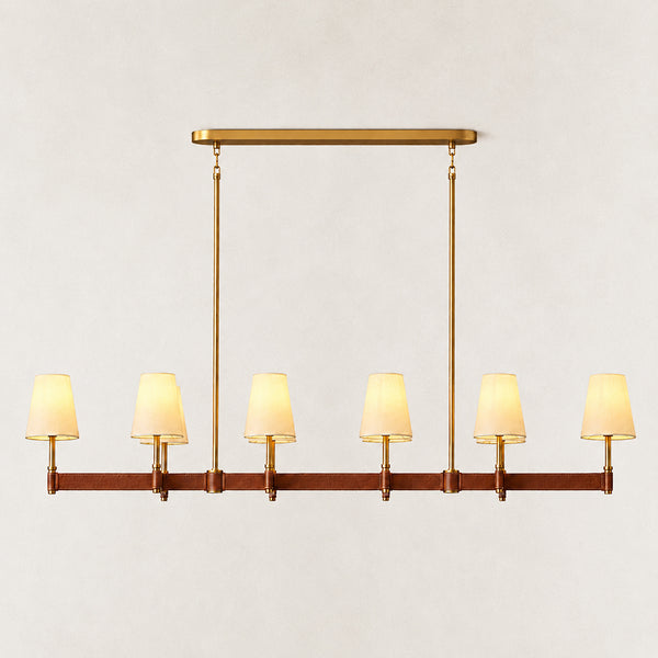 Elvara Leather Linear Chandelier 72"W