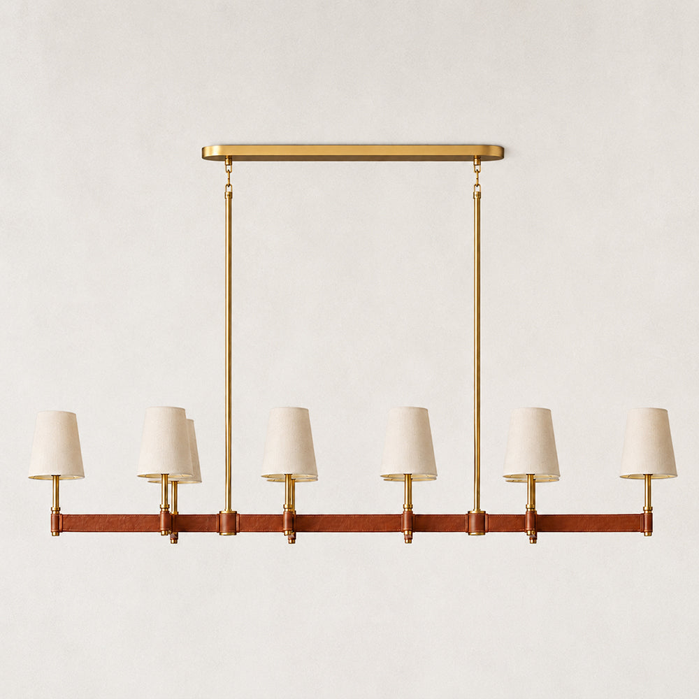 Elvara Leather Linear Chandelier 72"W